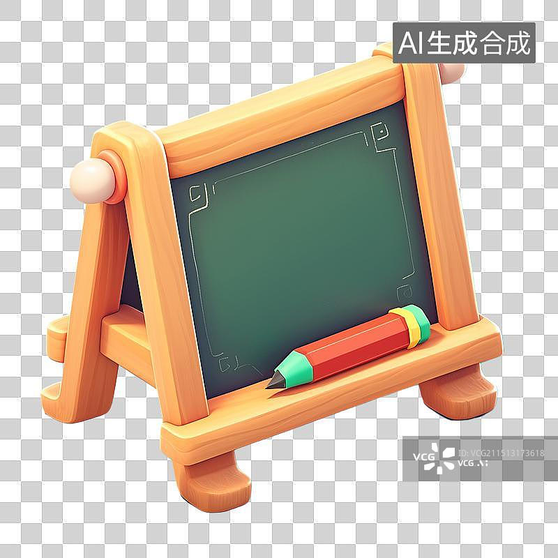 【AI数字艺术】开学季3D小黑板免抠元素图片素材