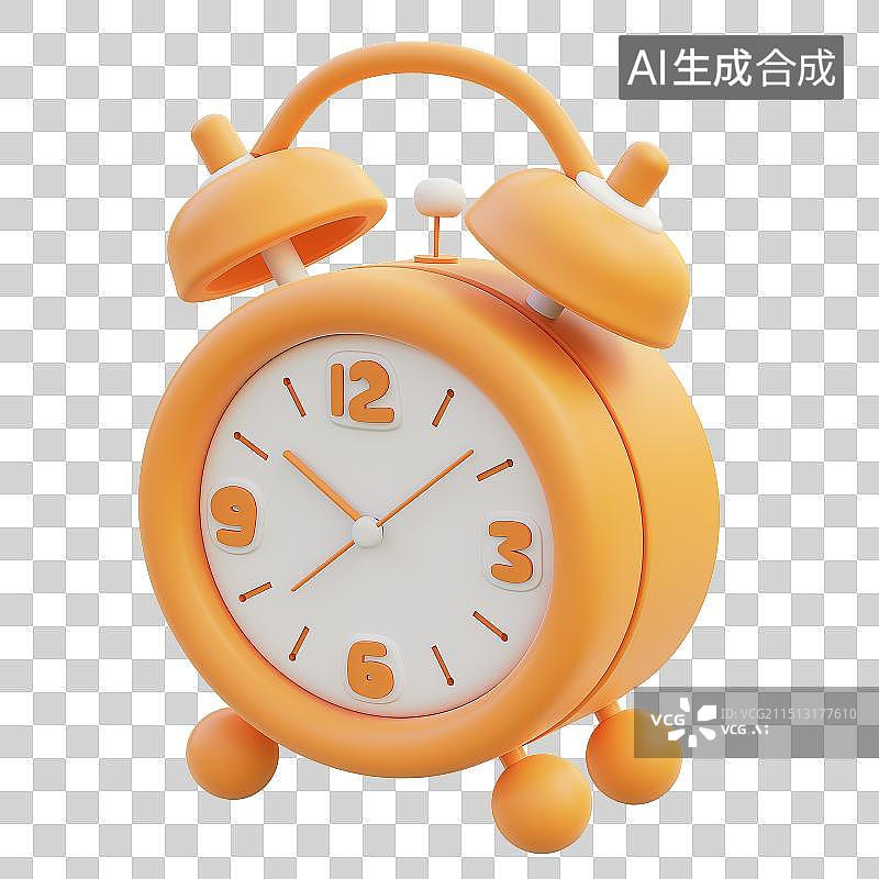 【AI数字艺术】3d图标 闹钟 橘色 c4d图标 3d icon c4d icon图片素材