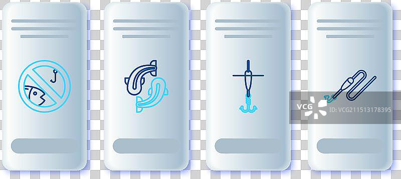 鱼、鱼钩和漂浮物，禁止钓鱼标志图片素材