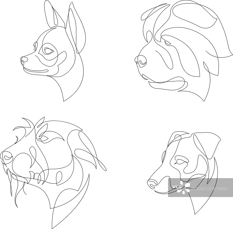 极简风格的犬种合集图片素材