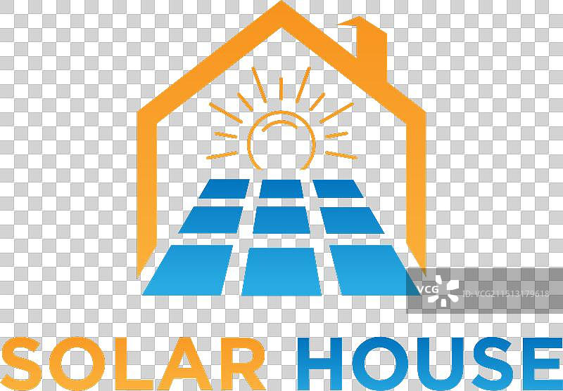 可再生能源和太阳能房屋logo设计图片素材