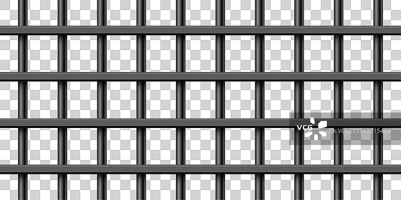 绿色色度键上的黑色金属监狱栏杆图片素材