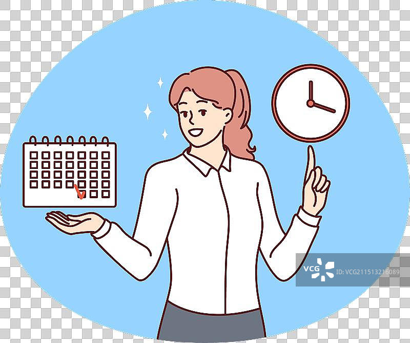 面带微笑的女商人顺利完成计划图片素材