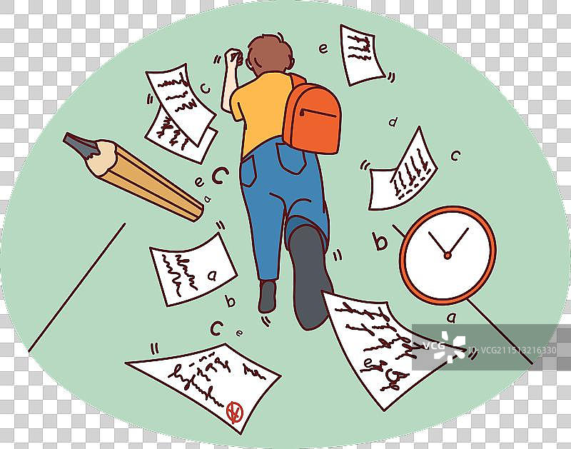 上学迟到的孩子图片素材