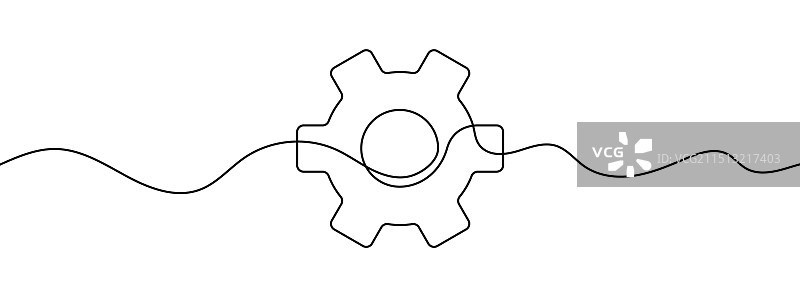 齿轮连续可编辑线条画图片素材