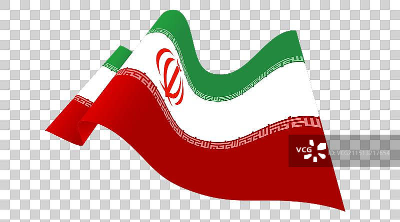 透明背景上的伊朗国旗飘扬图片素材