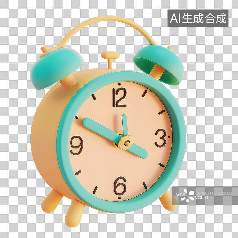【AI数字艺术】闹钟时钟3D立体模型图片素材