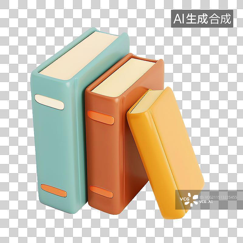 【AI数字艺术】书本组合3D立体模型图片素材
