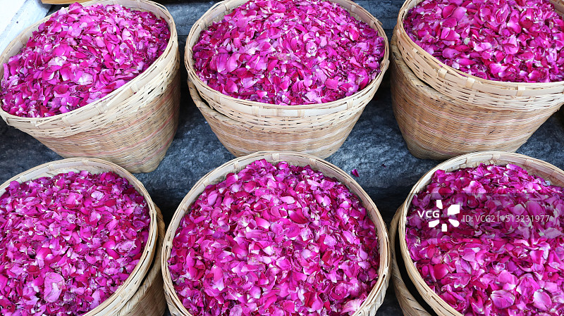 云南大理的玫瑰花瓣图片素材