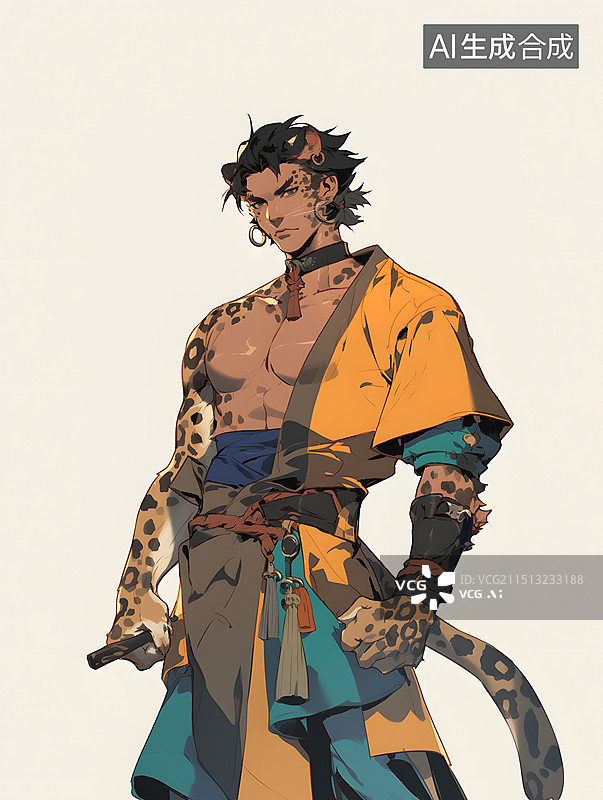 【AI数字艺术】山海经:中次三经青要山武罗神图片素材