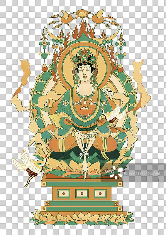 岩彩壁画敦煌系列免抠元素4图片素材