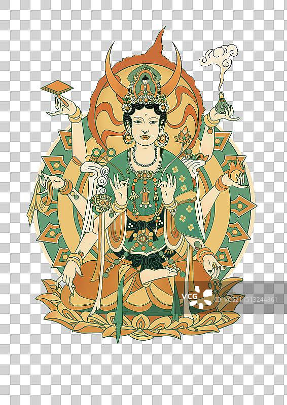 岩彩壁画敦煌系列免抠元素2.图片素材