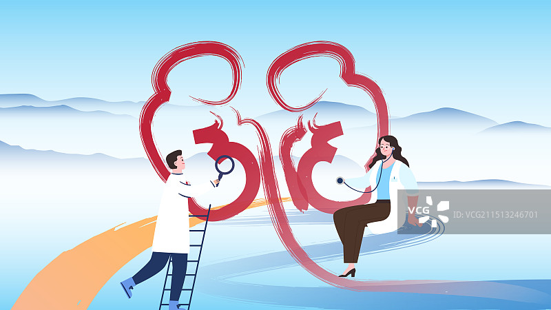 世界肾脏日肾炎日医疗健康背景图片素材