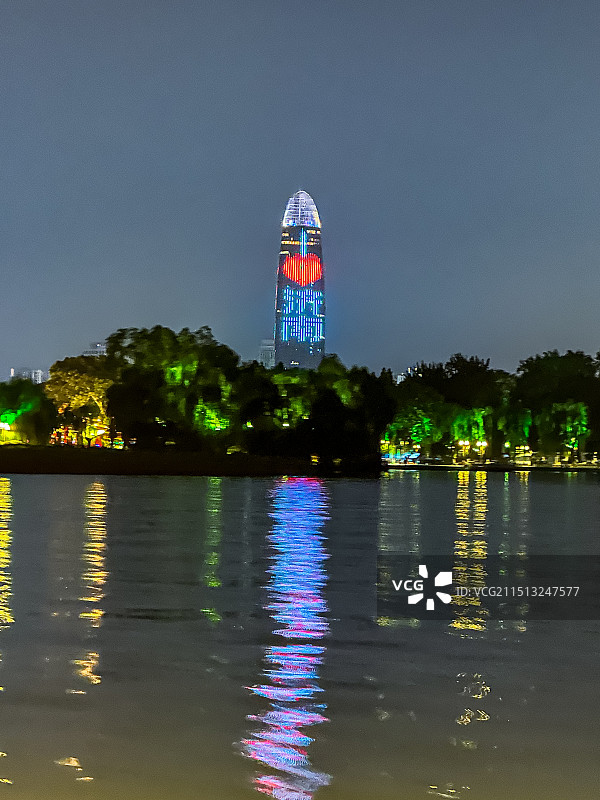 大明湖夜景图片素材