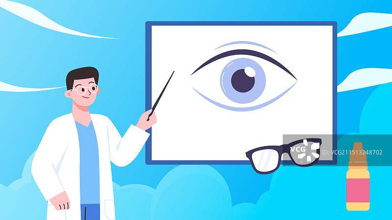 世界爱眼日用眼卫生插画背景图片素材