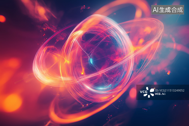 【AI数字艺术】量子纠缠科技背景图图片素材