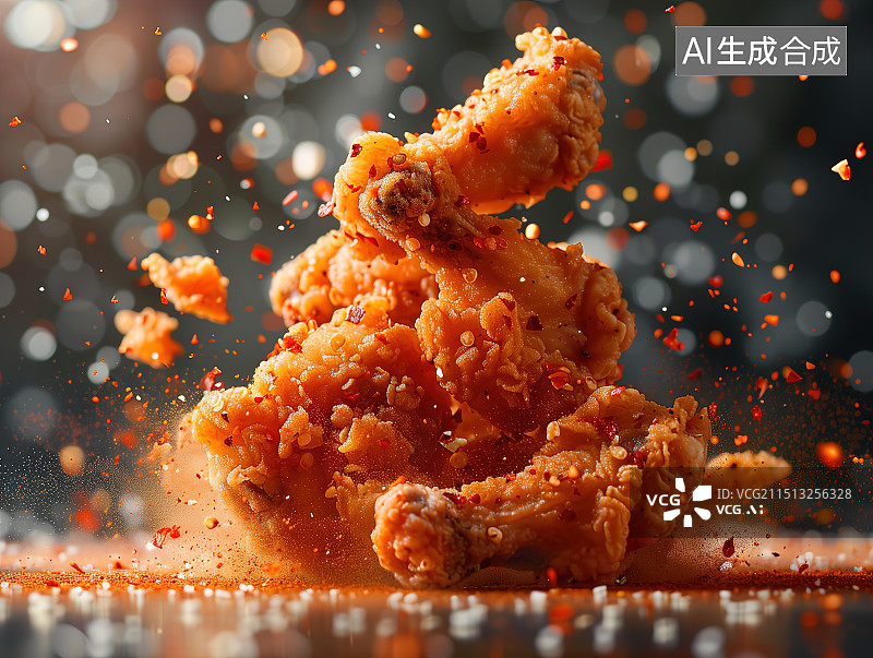 【AI数字艺术】美食：炸鸡图片素材
