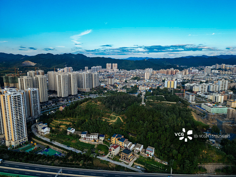 三穗县 文笔塔 舞笔街道 将军广场 纪念广场 航拍图片素材