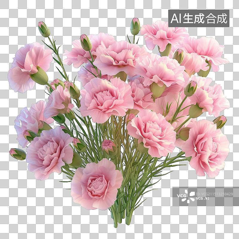 【AI数字艺术】一把粉色的康乃馨图片素材