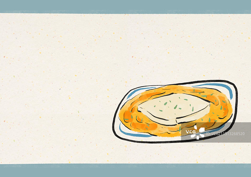 水墨风台州美食插画-鸡蛋麻糍图片素材