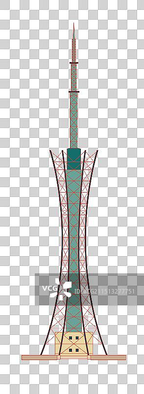 国风地标系列矢量插画—镇江扬中滨江公园 扬中塔图片素材