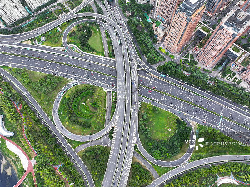 郑州中州大道黄河路立交航拍景色图片素材
