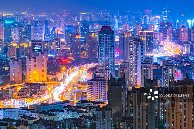 青岛浮山城市建筑夜景风光图片素材