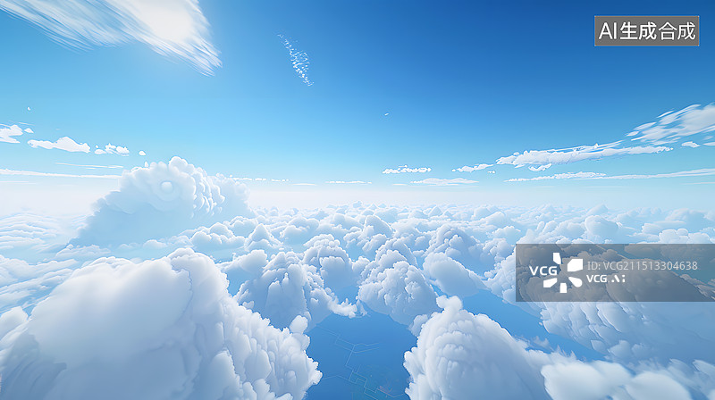 【AI数字艺术】唯美天空蓝天云朵风景图片素材