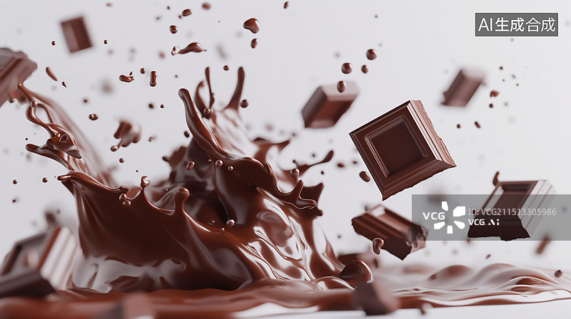 【AI数字艺术】飞溅四起的巧克力酱图片素材
