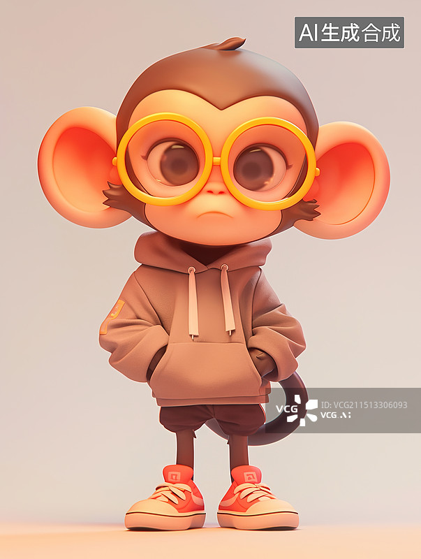 【AI数字艺术】3D十二生肖里的猴图片素材