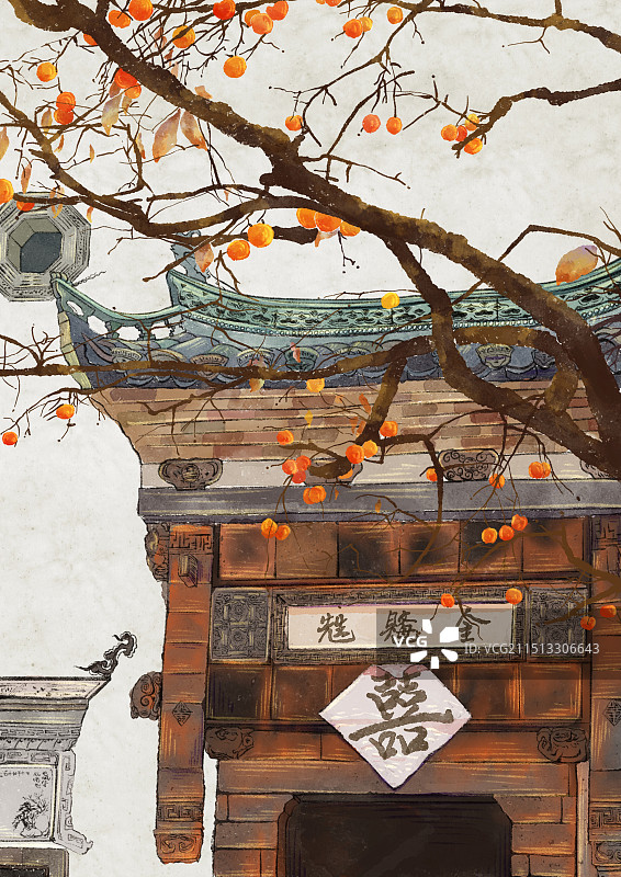 建筑风景手绘插画图片素材