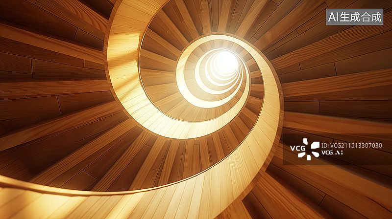 【AI数字艺术】金色楼梯旋梯图片素材