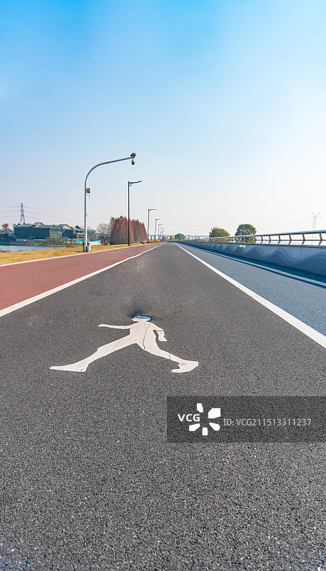 杭州沿江公园跑道骑行道步行道图片素材