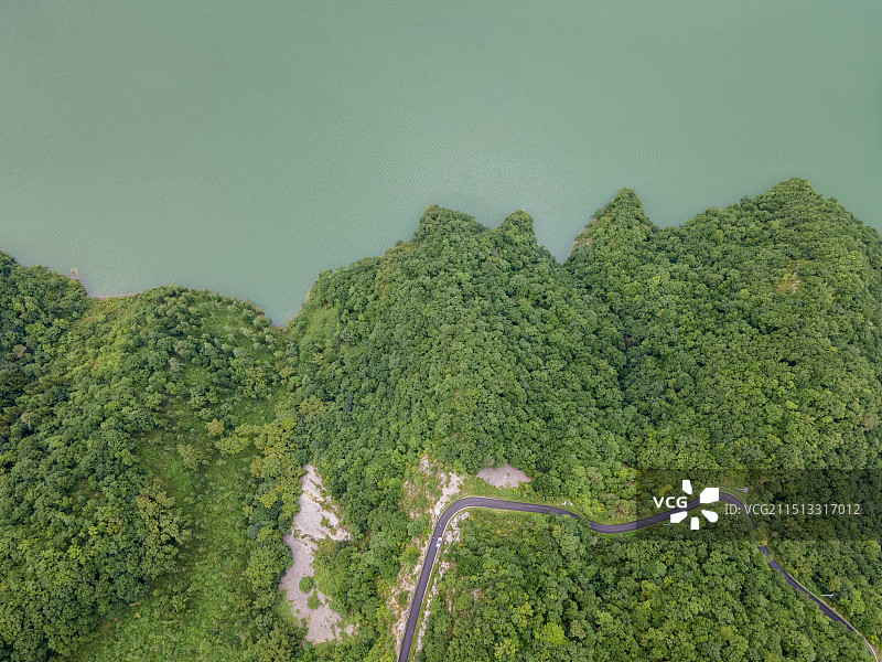 本溪观音阁水库航拍图片素材