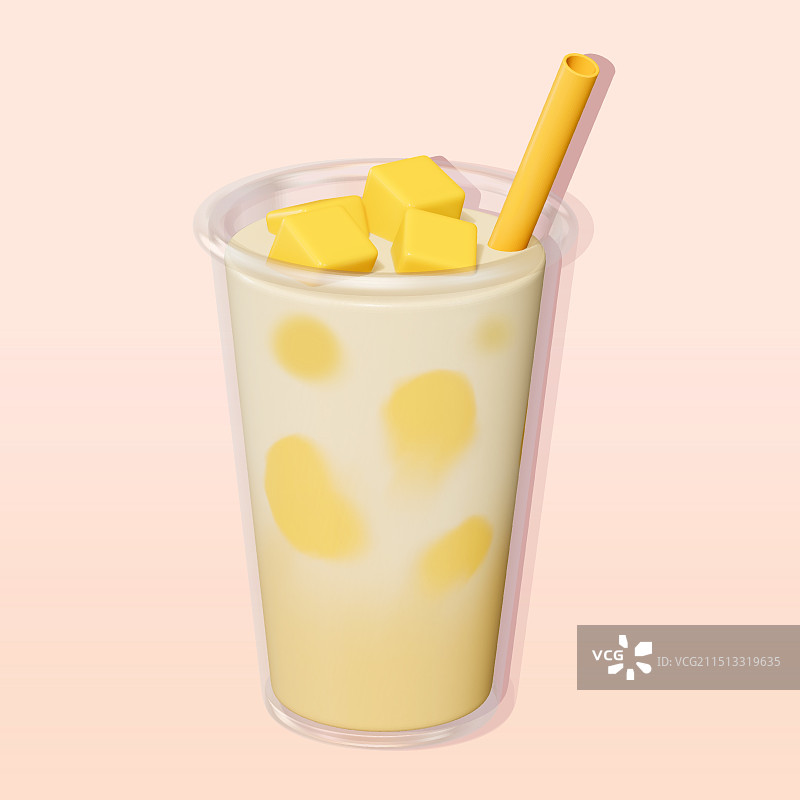 饮料奶茶3D卡通插画图片素材