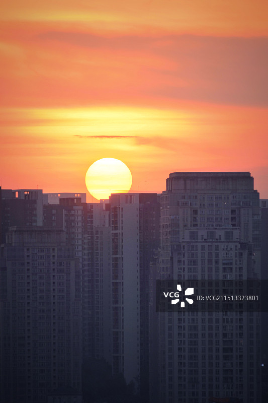重庆弹子石看江北日落图片素材