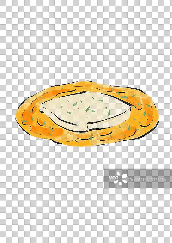 水墨风台州美食插画元素-鸡蛋麻糍图片素材