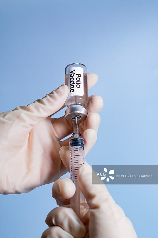 脊髓灰质炎疫苗特写，疫苗接种概念主题图片素材