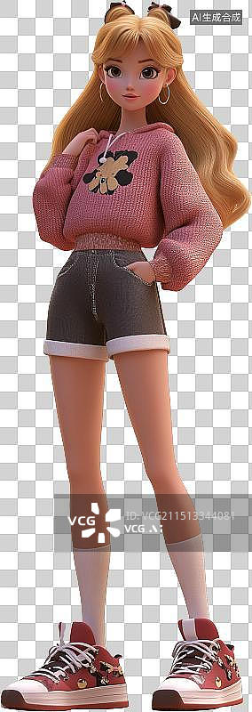 【AI数字艺术】时尚穿搭 少女3D人物图片素材