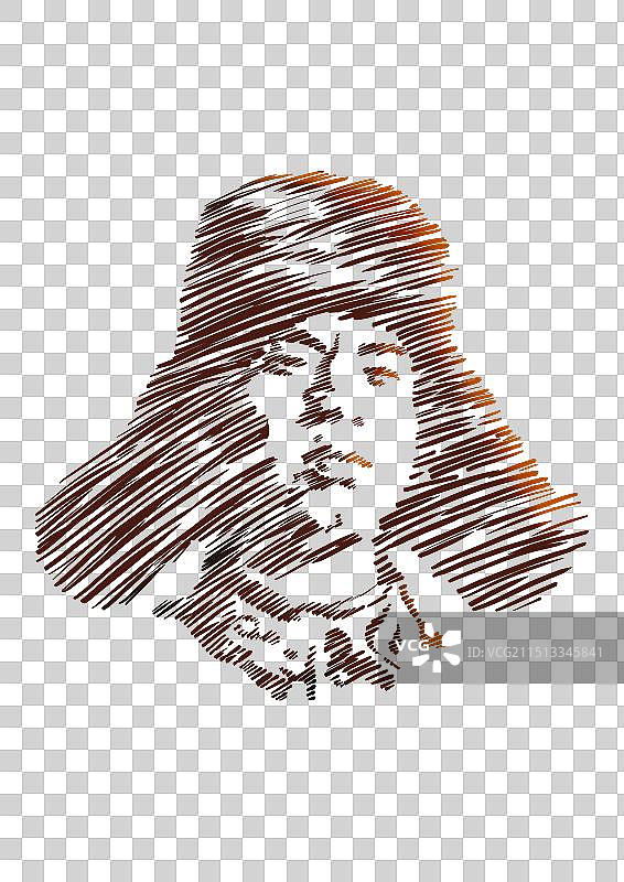 红色雷锋线描透明底图图片素材