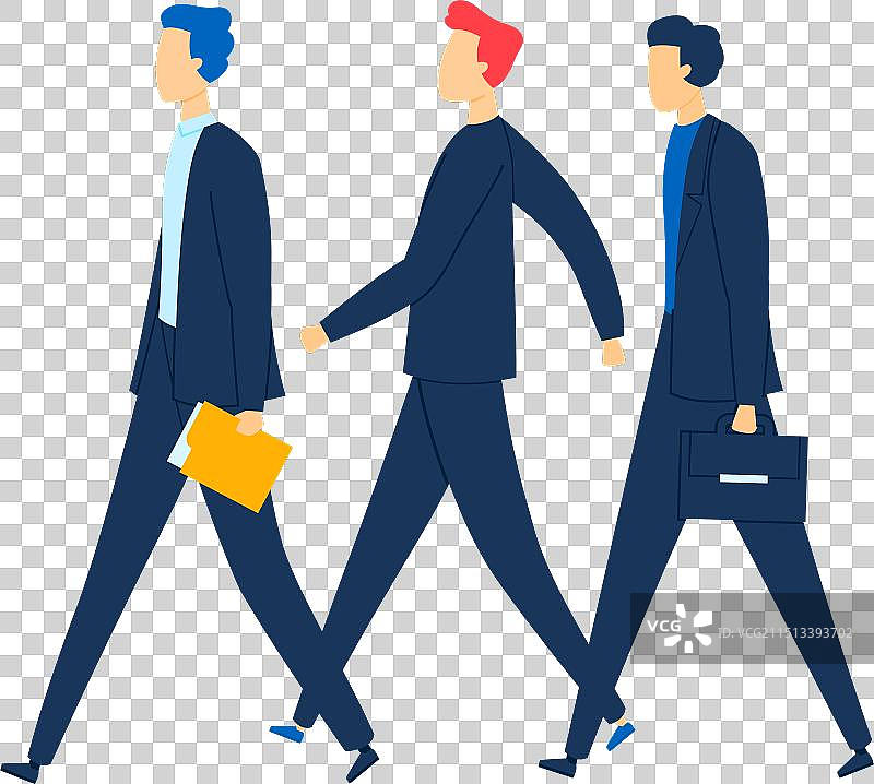三个商务专业人士一起行走图片素材