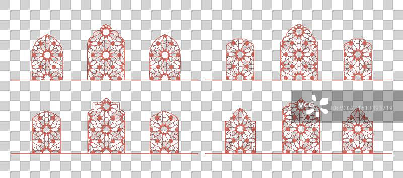 阿拉伯清真寺窗户拱门花边装饰图片素材