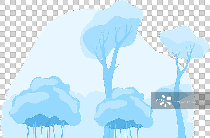 蓝色树木抽象超现实景观图片素材