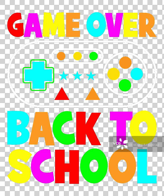 游戏结束返校季T恤设计图片素材