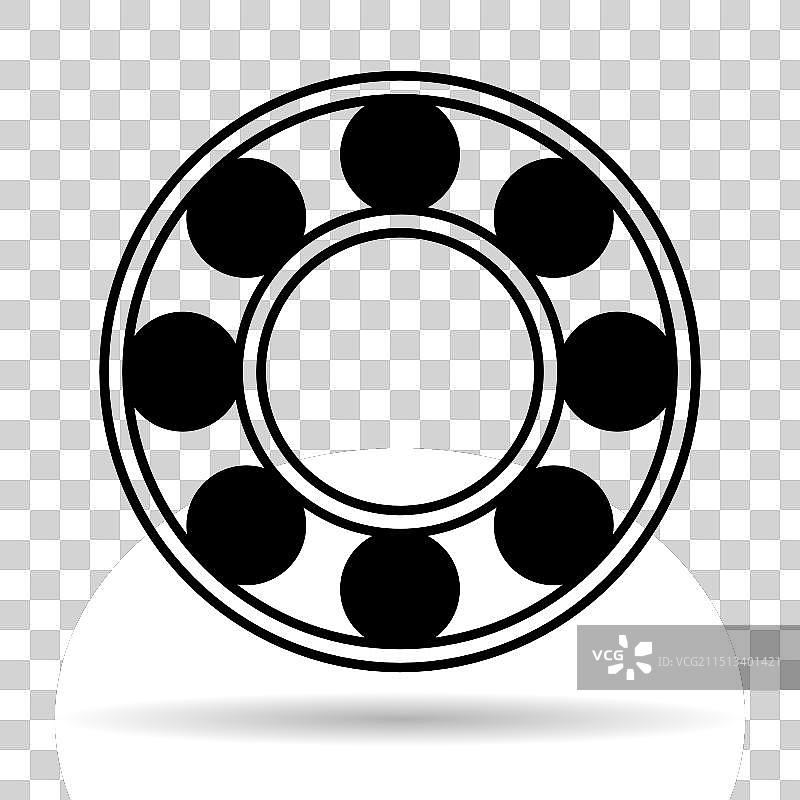 滚珠轴承阴影图标平面标志图片素材