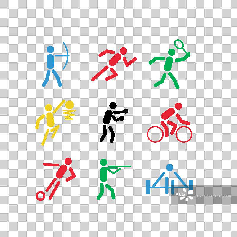 奥林匹克运动会图标符号剪影图片素材