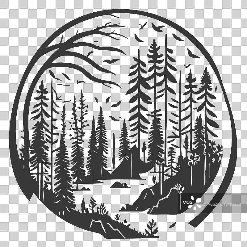 灰色森林自然风光图片素材