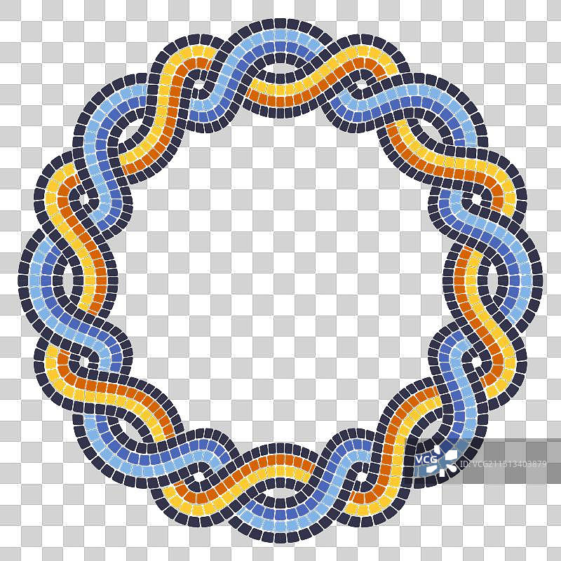 相互交织的马赛克辫子圆形边框图片素材