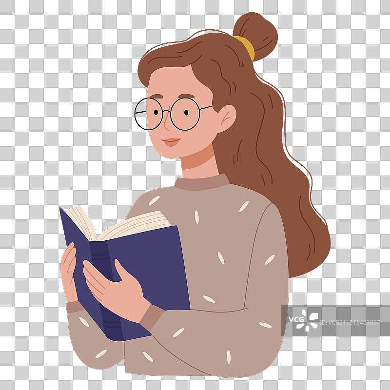 阅读书籍的女人与学习日图片素材