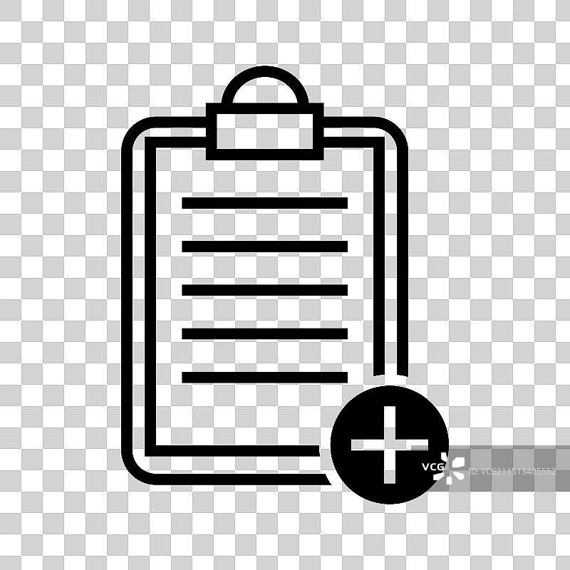 带有加号图标的写字板图片素材